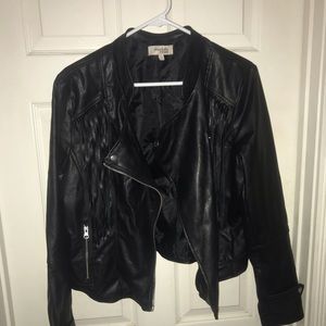 Leather Jacket with Tassels